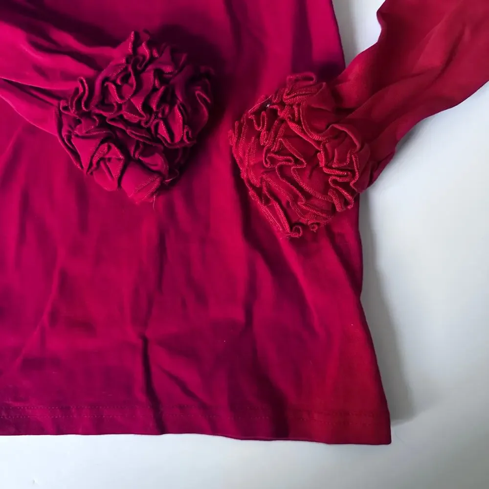 Lily & Londyn Girls Red Christmas Holiday top - Size 8
